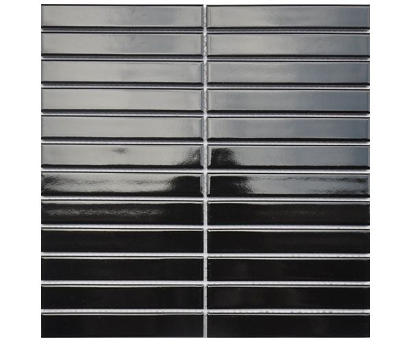Mosaic-1X5.75 Matchstick Large Black Glossy
