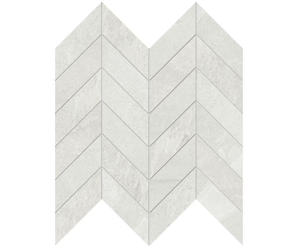 Mosaic-12X12 Nuances White Mosaico Chevron