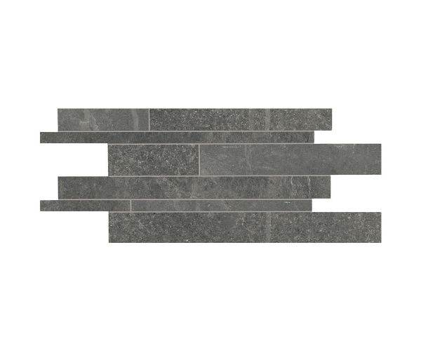 Mosaîque-12''x24'' Groove Mos. Listelli Sfalsati Mistique Black Nat.