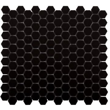Mosaic-2'' Les Classiques Hexagon Black Satin