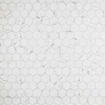 Mosaic-Stone Glass Hexagon Statuario