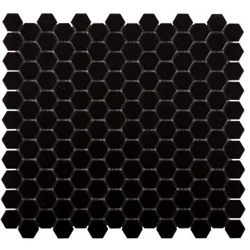 Mosaîque-1'' Les Classiques Hexagon Black Satin