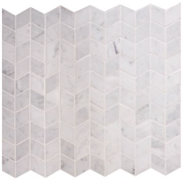 Mosaic-1 3/4'' Bianco Carrara Ribbon Polished