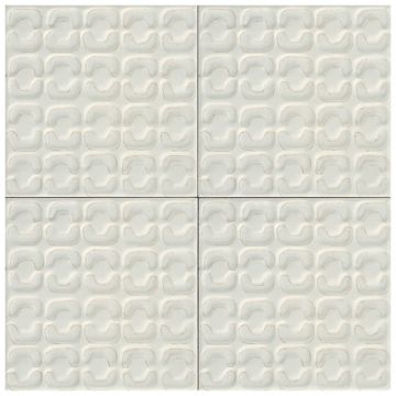 Tile - Ceramic-6X6 Memoria Bianco Struttura Stamp Semi-Matt