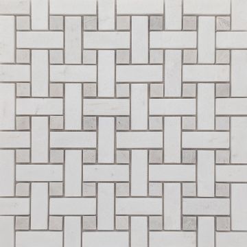 Mosaîque-Polar White/Grey Basketweave Poli