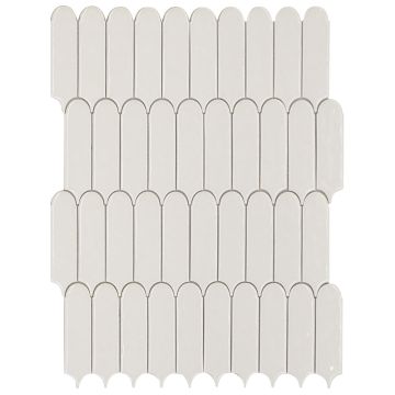 Tile - Ceramic-2.5X8 Elongated Fish Scale White