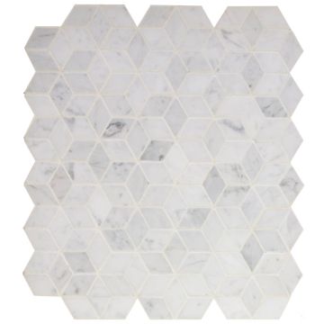 Mosaic-1 3/4'' Bianco Carrara Blossom Polished