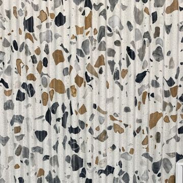 Slab - Stone & Other-Terrazzo Collection Urban White Fluted Grande 3/4 (49X120in)