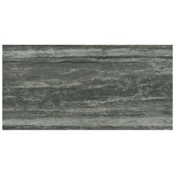 Dalles-Céramique-Magnum 6mm Travertini Black Glossy (63X126po)