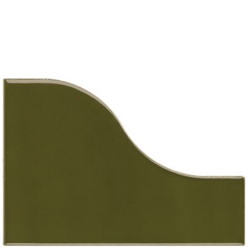 Tile - Ceramic-3,25X4,75 Curve Garden Green Glossy