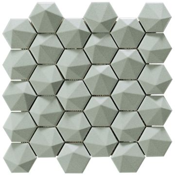 Mosaic-2.5'' 3Dhex Mos. Aluminium Matt