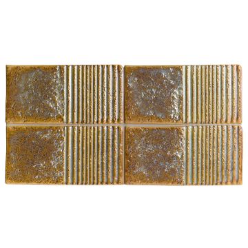 Tile - Ceramic-4X8 Biscuit Ochre Grooves Decor