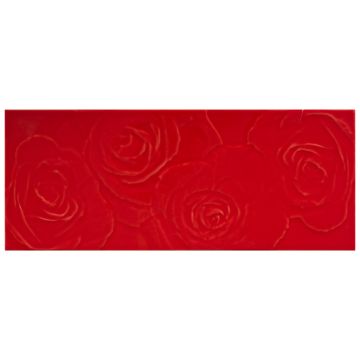 Tile - Ceramic-8''x20'' Playtile Decor Rosa Vermelho Glossy