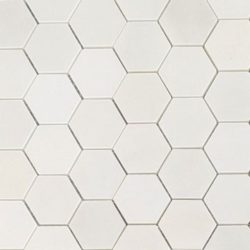 Mosaic-2'' Hexagon Royal White Polished
