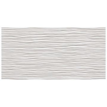 Tile - Ceramic-16''x32'' 3D Wall Design Wave White Glossy