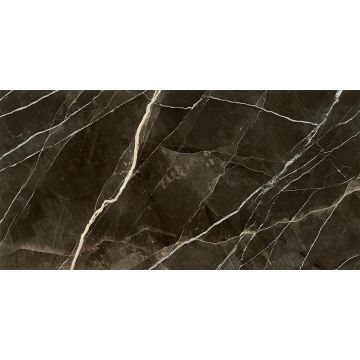 Dalles-Céramique-Grande Marble 12mm Calacatta Black Faccia A Bookmatch Lux (64X128po)