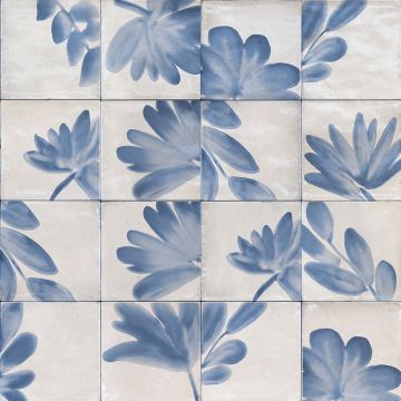 Tile - Ceramic-6X6 Rice Natural Dec. Blossom Mix Of 9 Lux