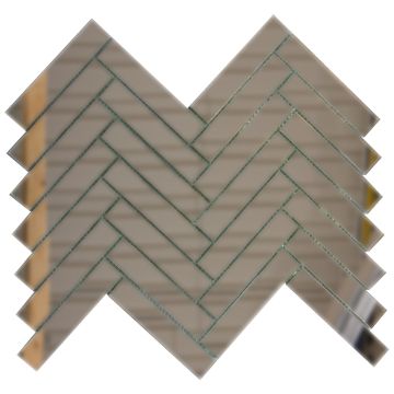 Mosaic-1''x4'' Mirror Herringbone Clear