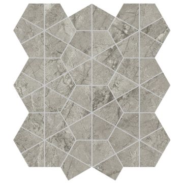 Mosaic-18X16 Marvel Meraviglia Mosaico Hex Silver Majestic Lap. Rt.