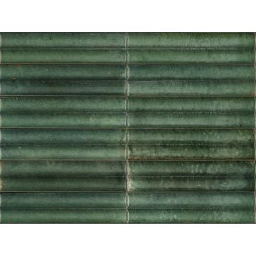 Tile - Ceramic-2.5X9.5 Lume Green Struttura 3D Swing Lux