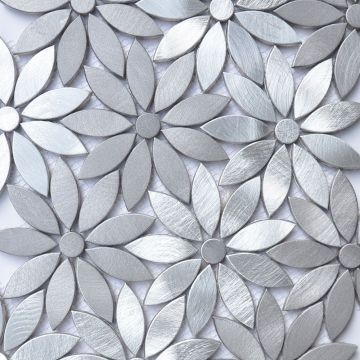 Mosaic-4'' Flower Mos. Thistle Silver Mix