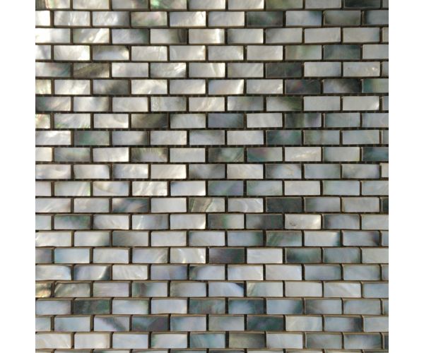 Mosaic-0.5''x1'' Mother Of Pearl Black