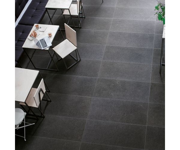 Tile - Ceramic-24X24 Pietra Mediterranea Nero Rt.