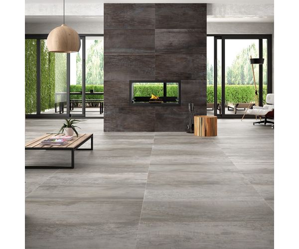 Tile - Ceramic-24''x48'' Acier Silver Rt