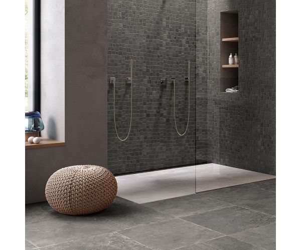 Mosaic-12''x24'' Groove Mos. Listelli Sfalsati Mistique Black Nat.