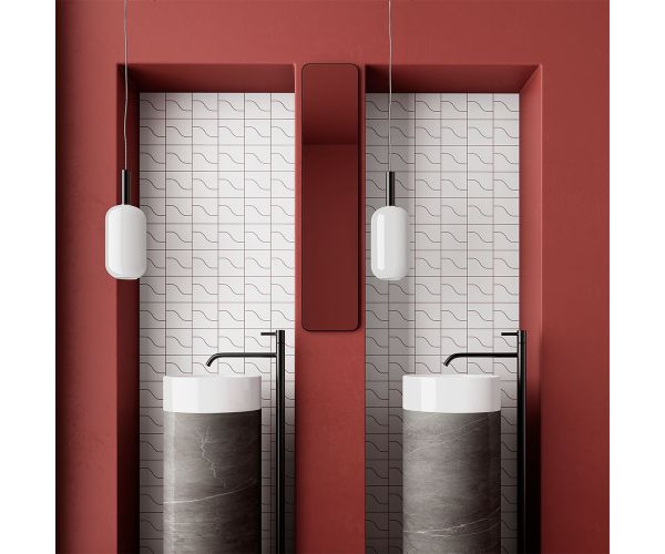 Tile - Ceramic-3,25X4,75 Curve White Glossy