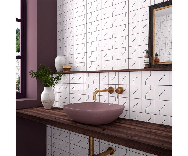 Tile - Ceramic-3,25X4,75 Curve White Glossy