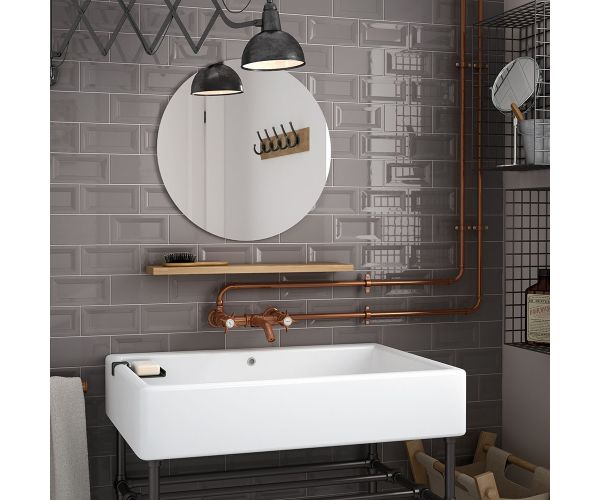Tile - Ceramic-3''x6'' Evolution Inmetro Dark Grey Brillo