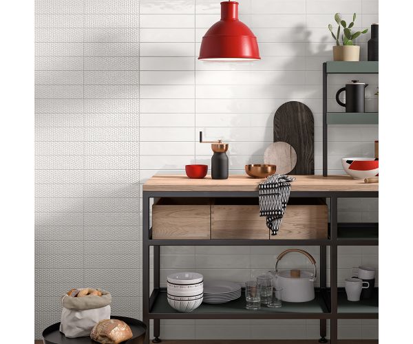 Tile - Ceramic-3''X12'' Bubble White Str.