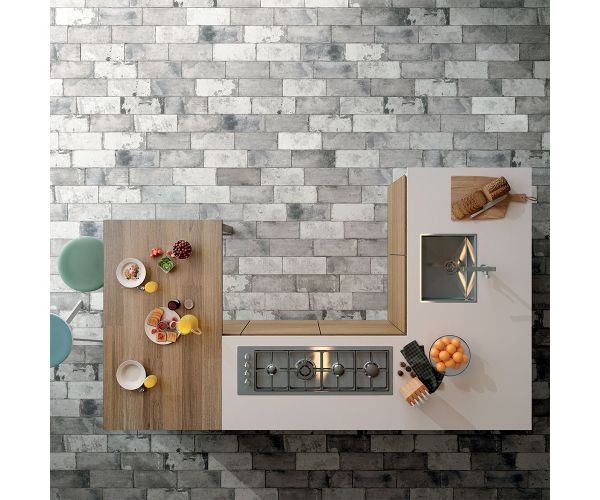 Tile - Ceramic-3.2''x16.2'' Pavé Brick Cenere