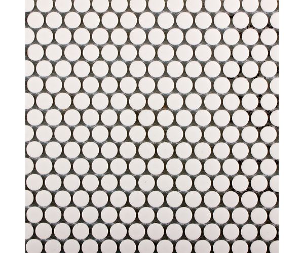 Mosaîque-3/4'' Penny Round White Glossy
