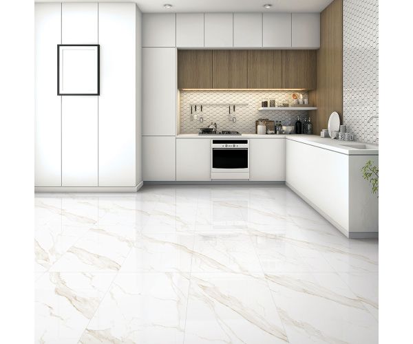 Tile - Ceramic-32X32 Statuario Gold Lev. Rt