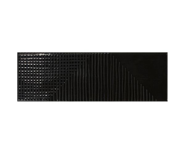 Tile - Ceramic-2.5''x8'' Fragments Anthracite Brillo