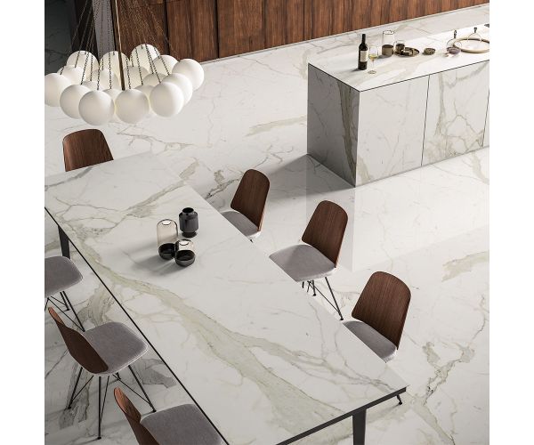 Dalles-Céramique-SAPIENSTONE 12mm WHITE CALACATTA B SILKY (59X128po)