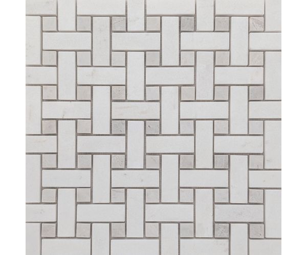 Mosaîque-Polar White/Grey Basketweave Poli