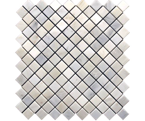 Mosaic-Classic White Argyle Mosaic Polished