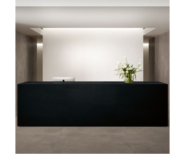 Dalles-Céramique-Grande Solid Color 12mm Black Sat (64X127.5in)