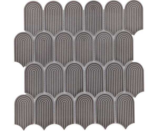Mosaic-0.6X3.4 Feather Mosaic Taupe