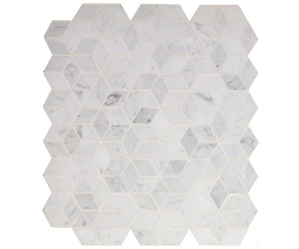 Mosaic-1 3/4'' Bianco Carrara Blossom Polished