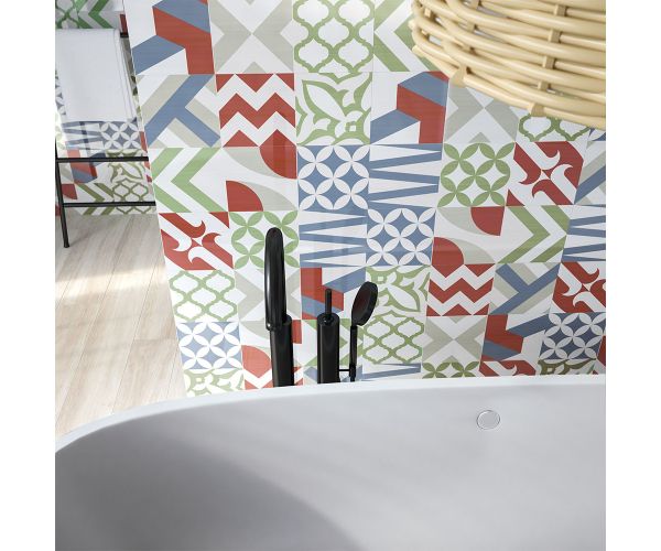 Mosaic-8''x24'' Flou Decoro Patchwork Colors