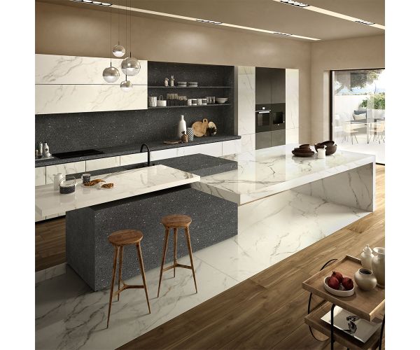 Slab - Ceramic-GIGANTEC 12mm STATUARIO MANHATTAN A LEV (63X126in)