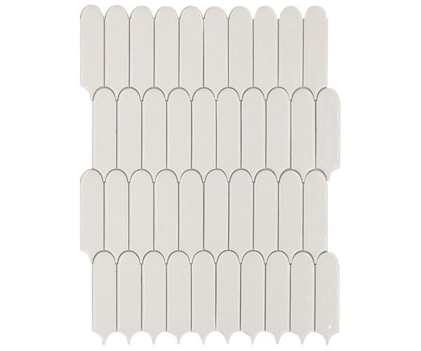Tile - Ceramic-2.5X8 Elongated Fish Scale White