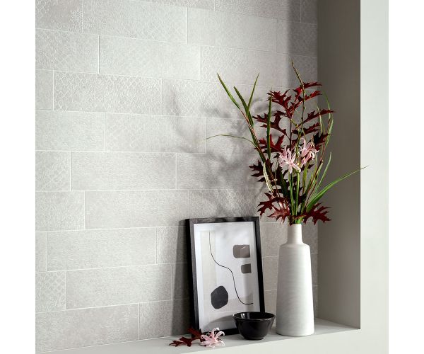 Tile - Ceramic-4X24 Nuances White Decor Signs