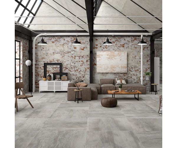 Tile - Ceramic-24''x48'' Acier Silver Rt