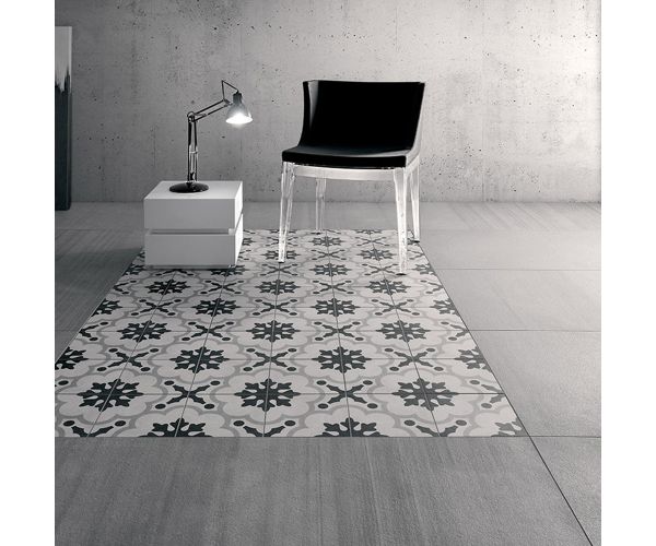 Tile - Ceramic-8''x8'' Cementine B&W_2 Nat. Rt