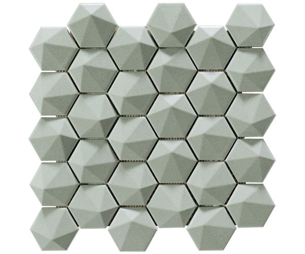 Mosaîque-2.5'' 3Dhex Mos. Aluminium Matt